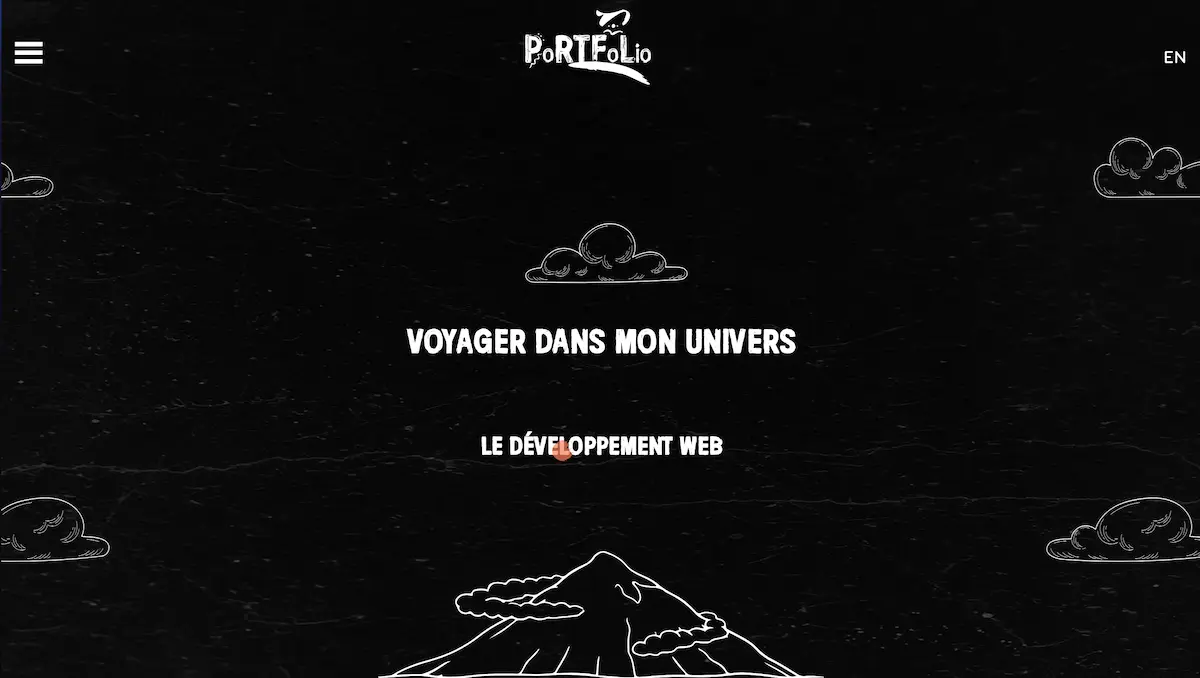 Page d’accueil du portfolio